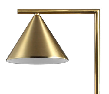 Chelsea 60" Metal/Marble Cone Shade LED Floor Lamp - JONATHAN Y
